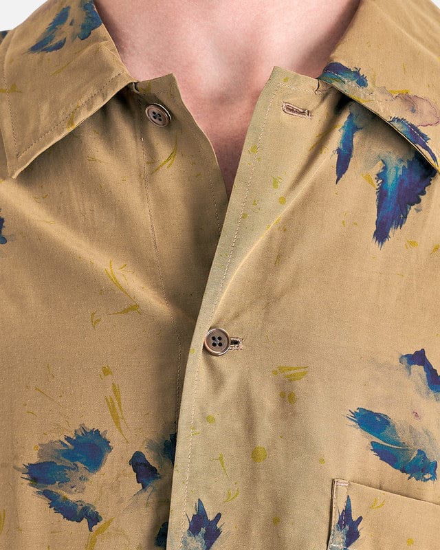 LEMAIRE Men's Shirts Summer Shirt in Khaki/Ink