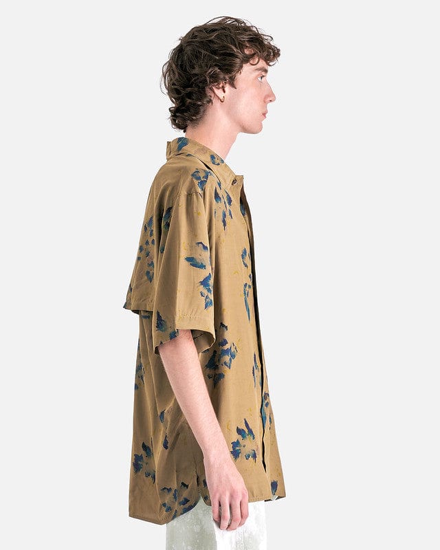 LEMAIRE Men's Shirts Summer Shirt in Khaki/Ink