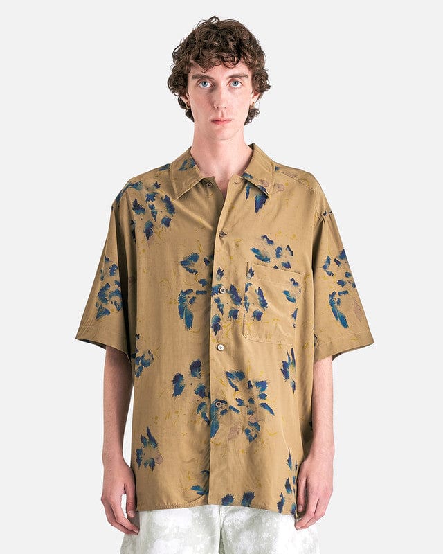 LEMAIRE Men's Shirts Summer Shirt in Khaki/Ink