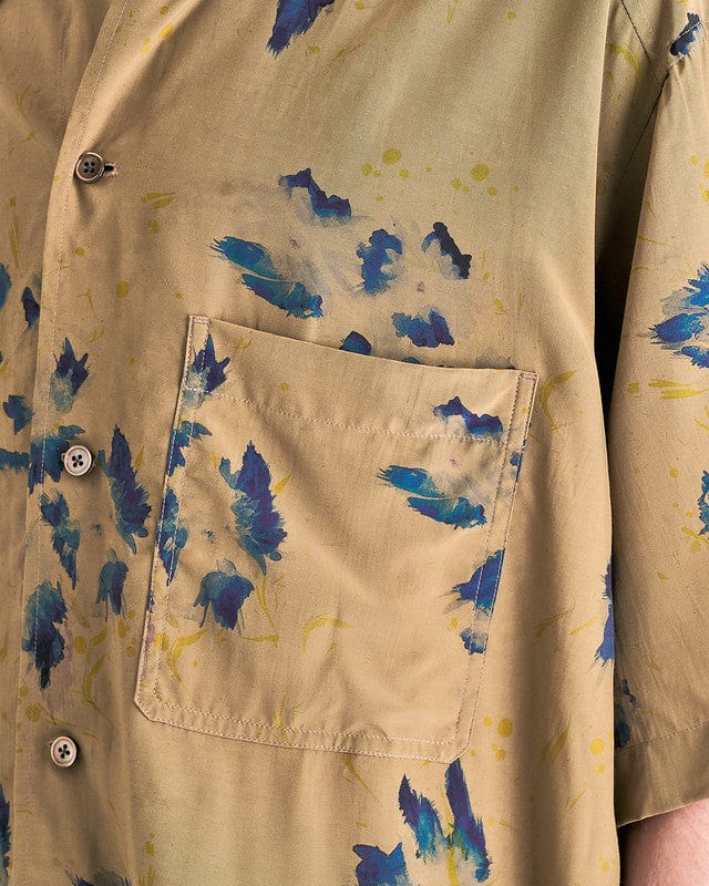 LEMAIRE Men's Shirts Summer Shirt in Khaki/Ink