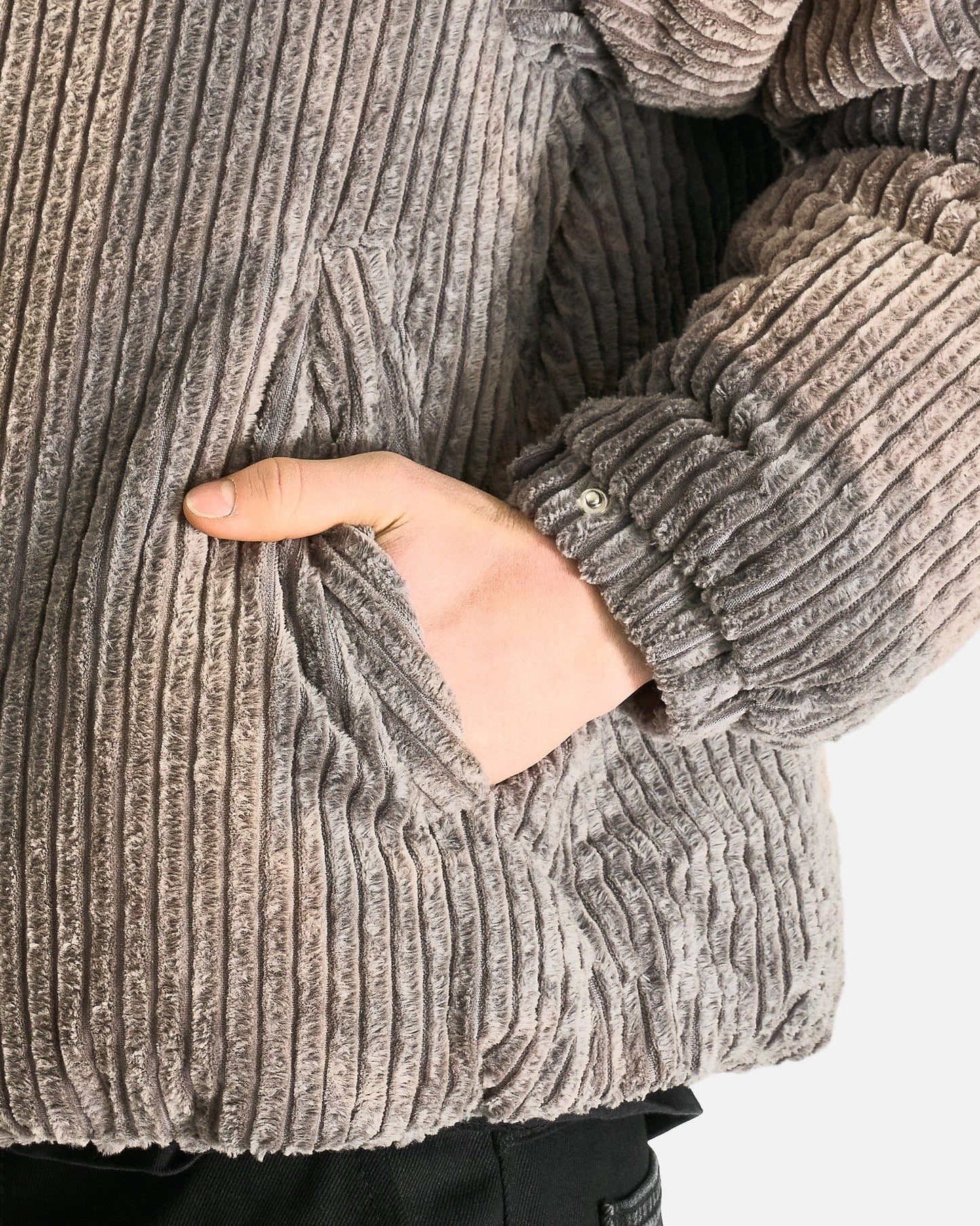 JiyongKim Men's Jackets S Sun-Bleached Detachable Hood Down Jacket in Grey