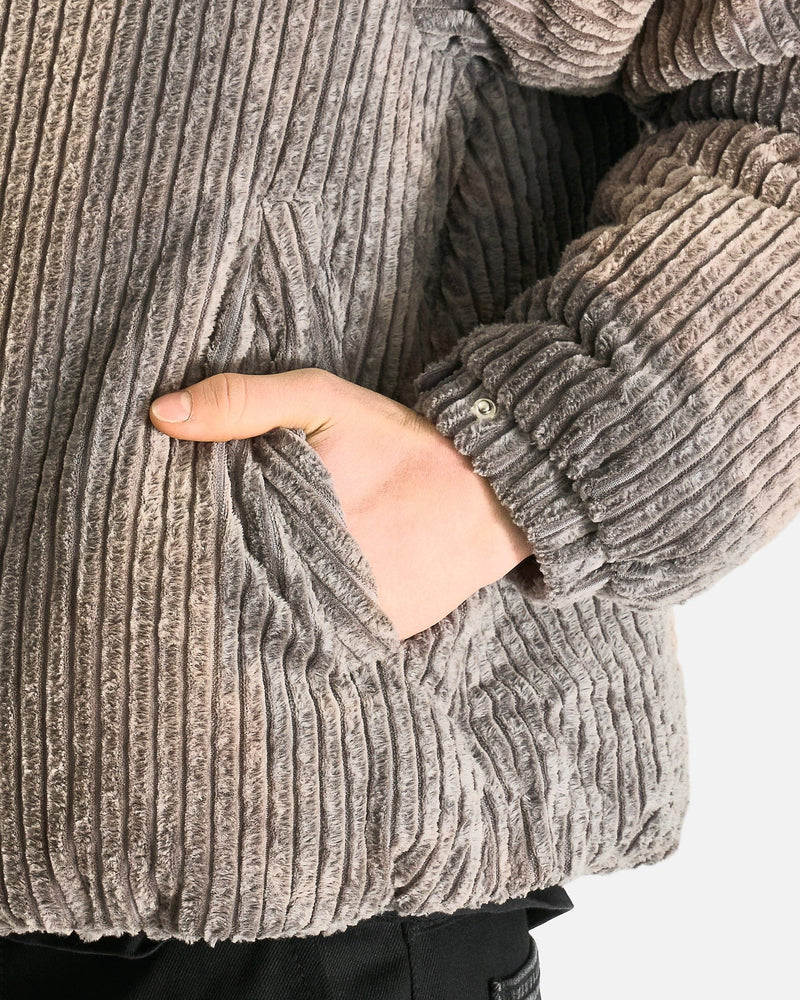 JiyongKim Men's Jackets S Sun-Bleached Detachable Hood Down Jacket in Grey