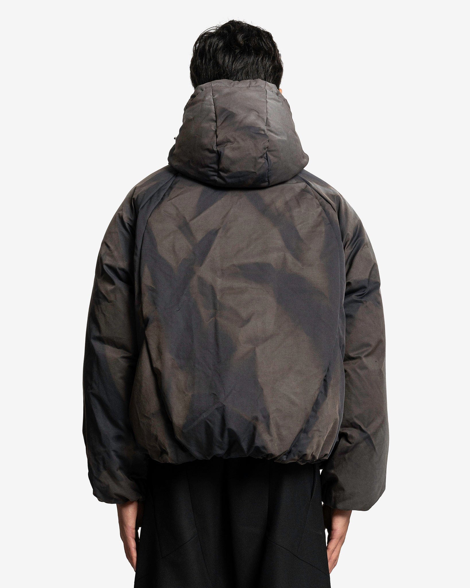 Sun Bleached Draped Down Jacket in Dark Grey Cotton – SVRN