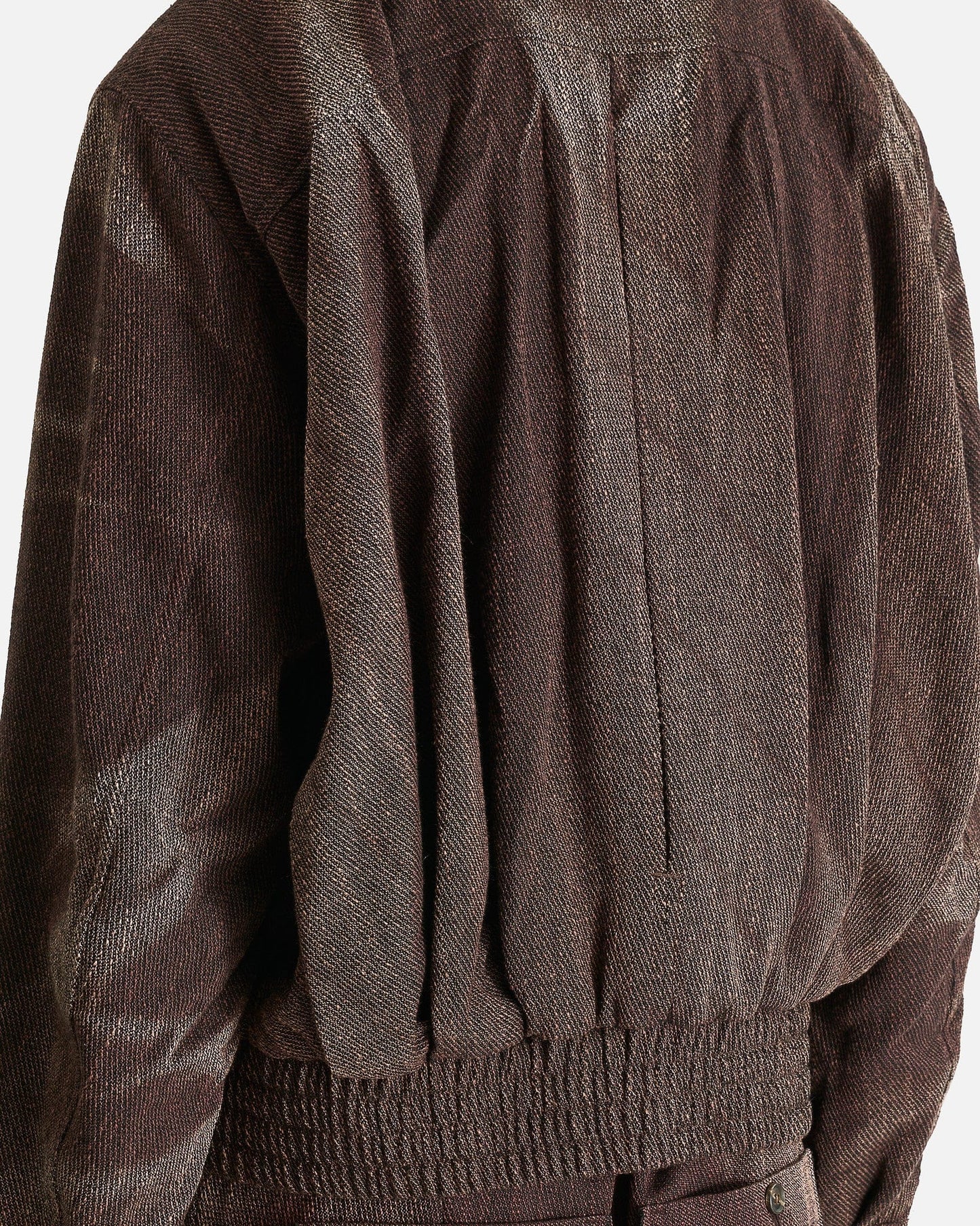 JiyongKim Men's Jackets Sun-Bleached Pleated Bomber in Brown