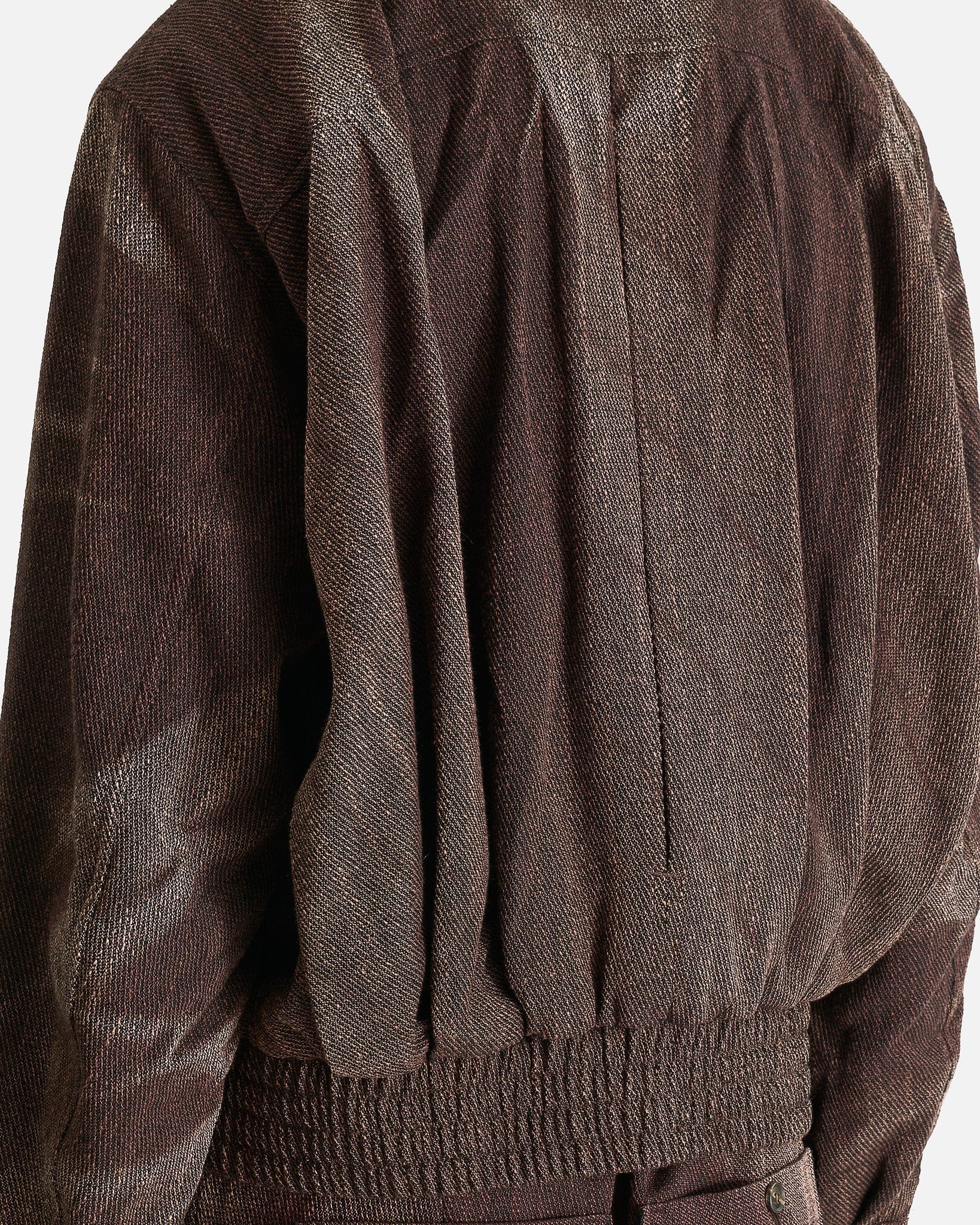 JiyongKim Men's Jackets Sun-Bleached Pleated Bomber in Brown