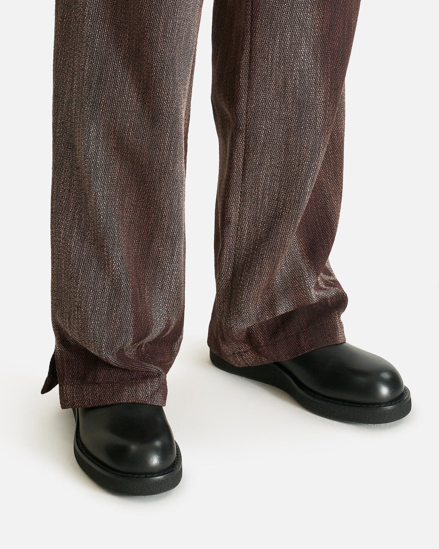 JiyongKim Men's Pants Sun-Bleached Raw Edged Straight Trousers in Brown