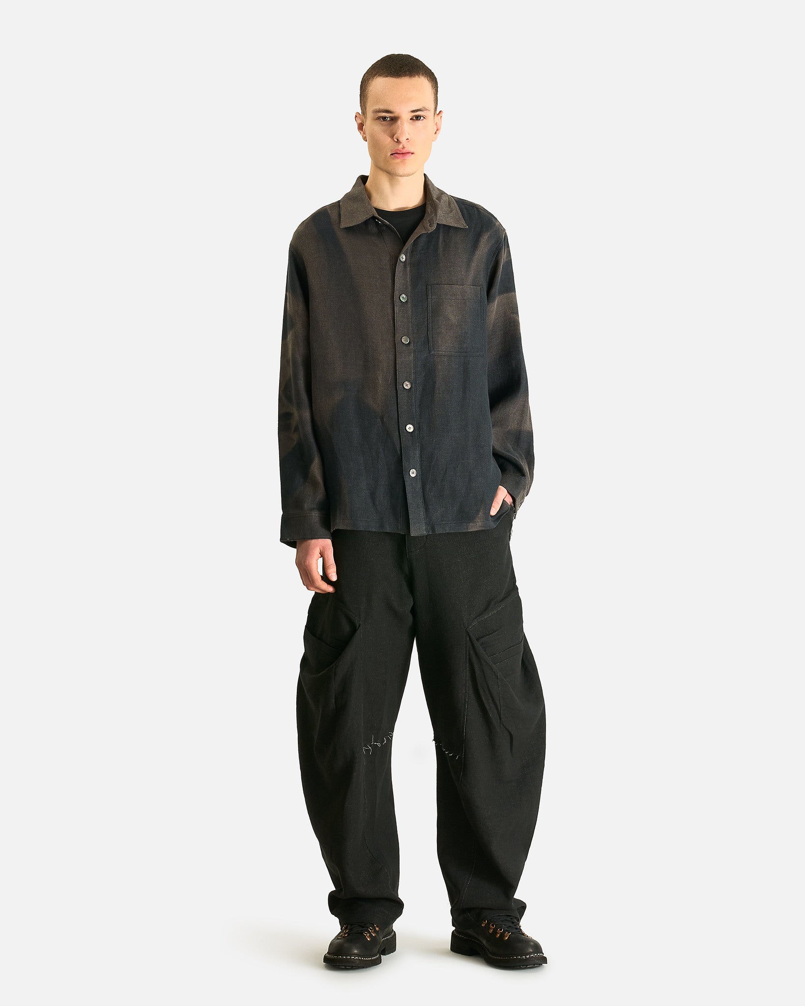 JiyongKim Men's Shirts Sun-Bleached Sun Pocket Shirt in Black