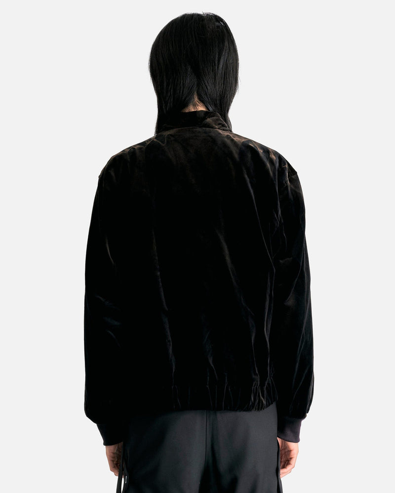 JiyongKim Men's Jackets Sun-Bleached Velvet Shawl Collar Bomber in Black