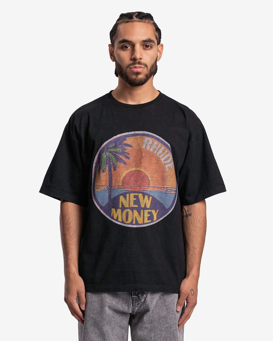 Rhude Men's T-Shirts Sunset T-Shirt in Vintage Black