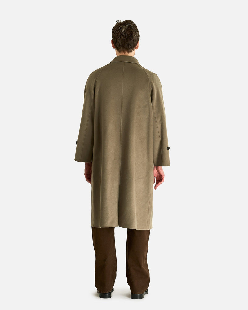 Super Fine Wool Melton Hand Sewn Coat in Olive Grey – SVRN