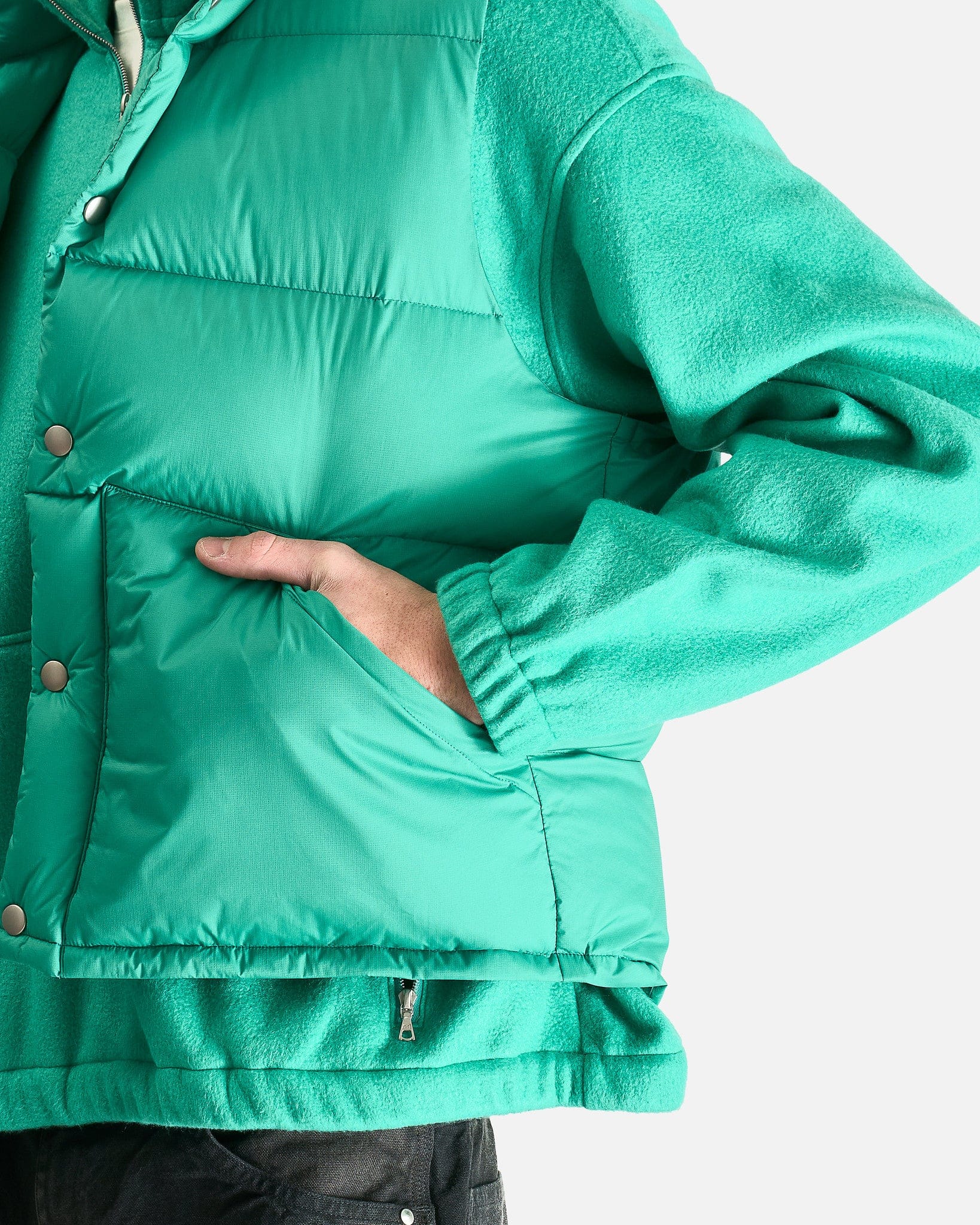 Auralee Men's Jackets Super Light Nylon Ripstop Down Vest in Jade Green