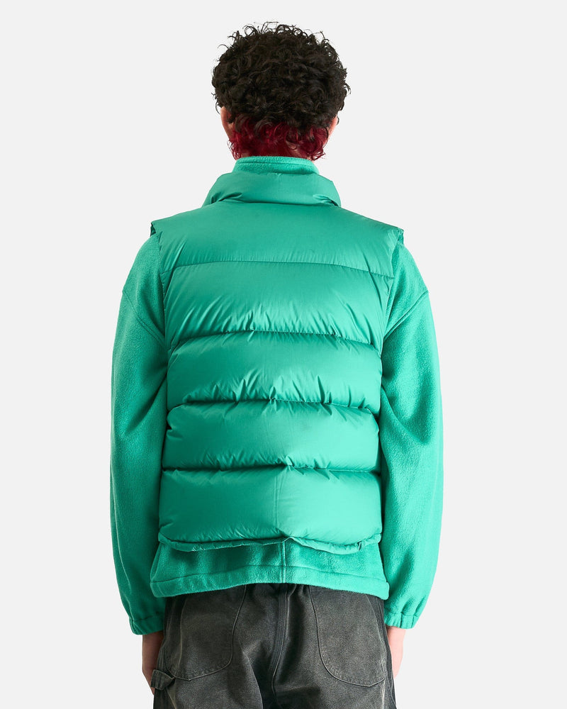 Auralee Men's Jackets Super Light Nylon Ripstop Down Vest in Jade Green
