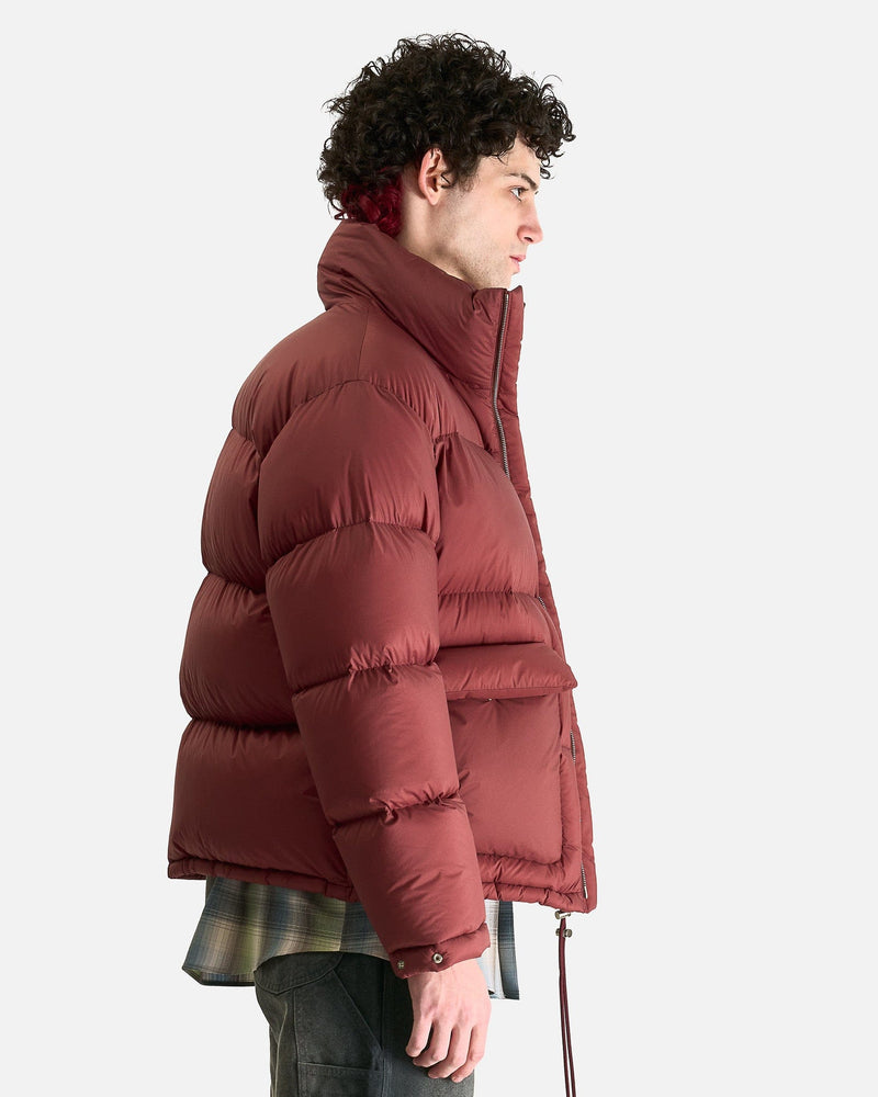 Auralee Men's Jackets Super Light Nylon Ripstop in Burgundy