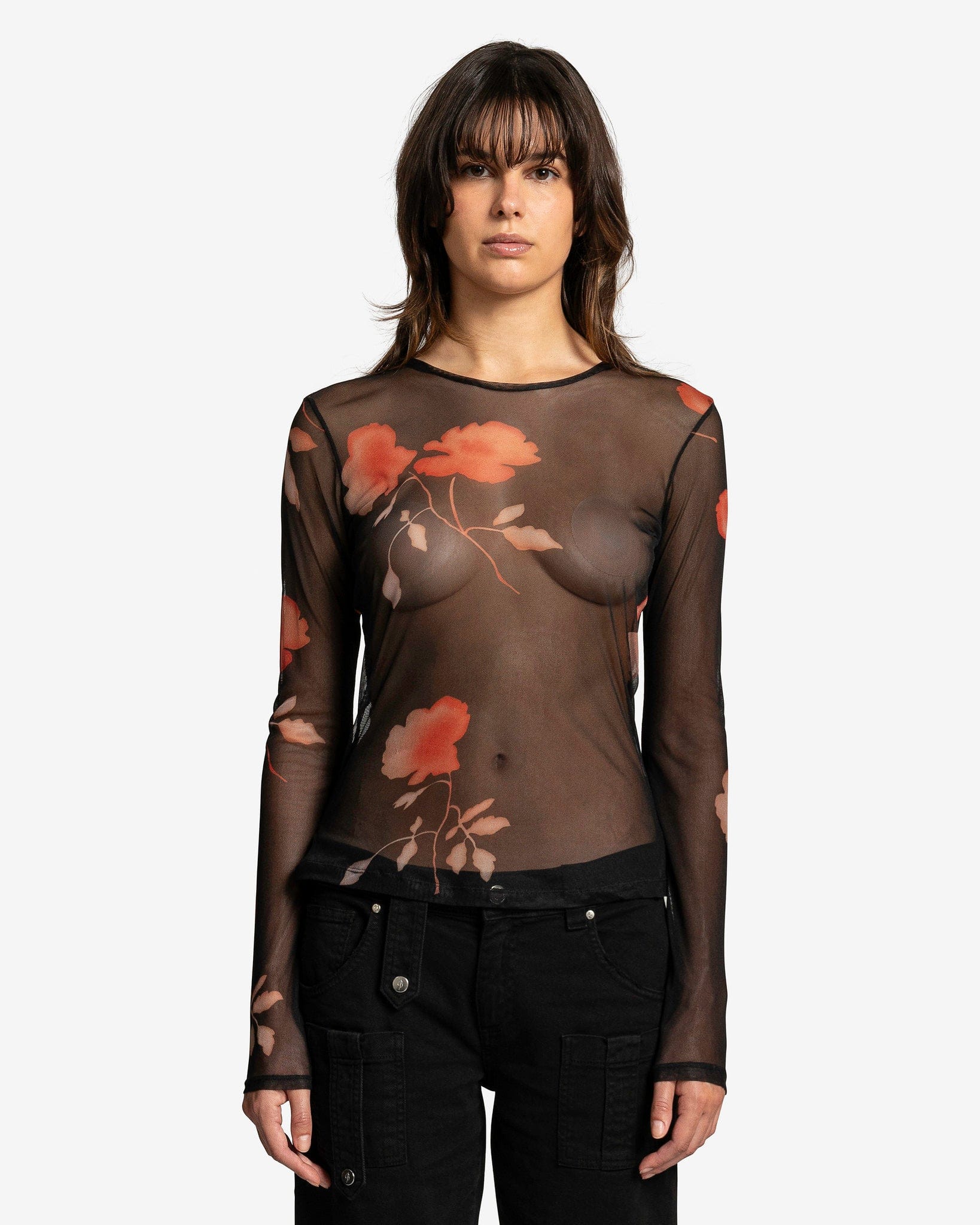Our Legacy Women Tops Super Slim Longsleeve in Nocturnal Flower Print