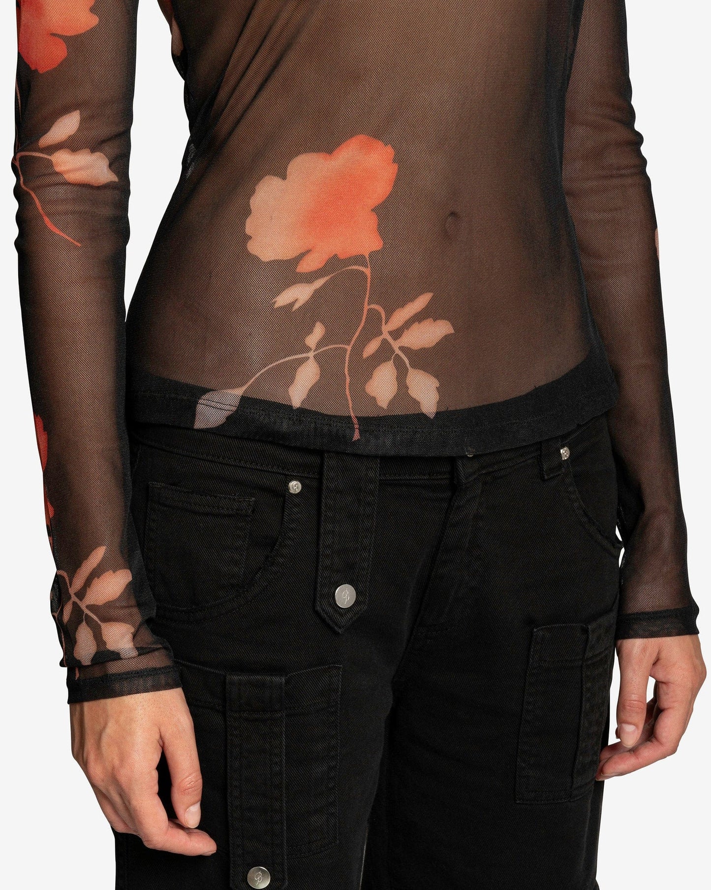 Our Legacy Women Tops Super Slim Longsleeve in Nocturnal Flower Print