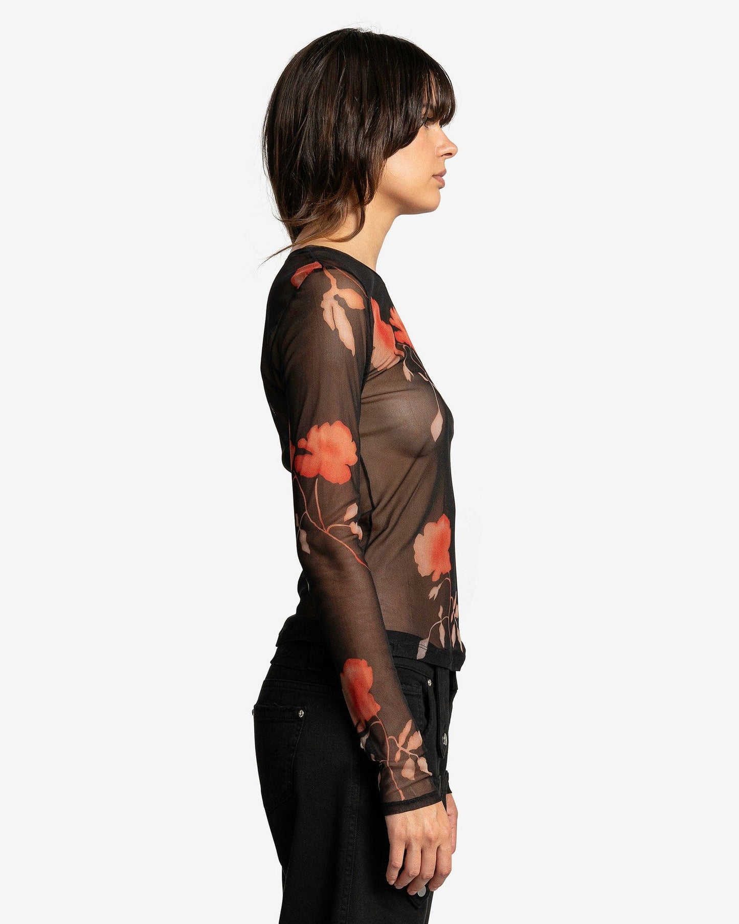 Our Legacy Women Tops Super Slim Longsleeve in Nocturnal Flower Print