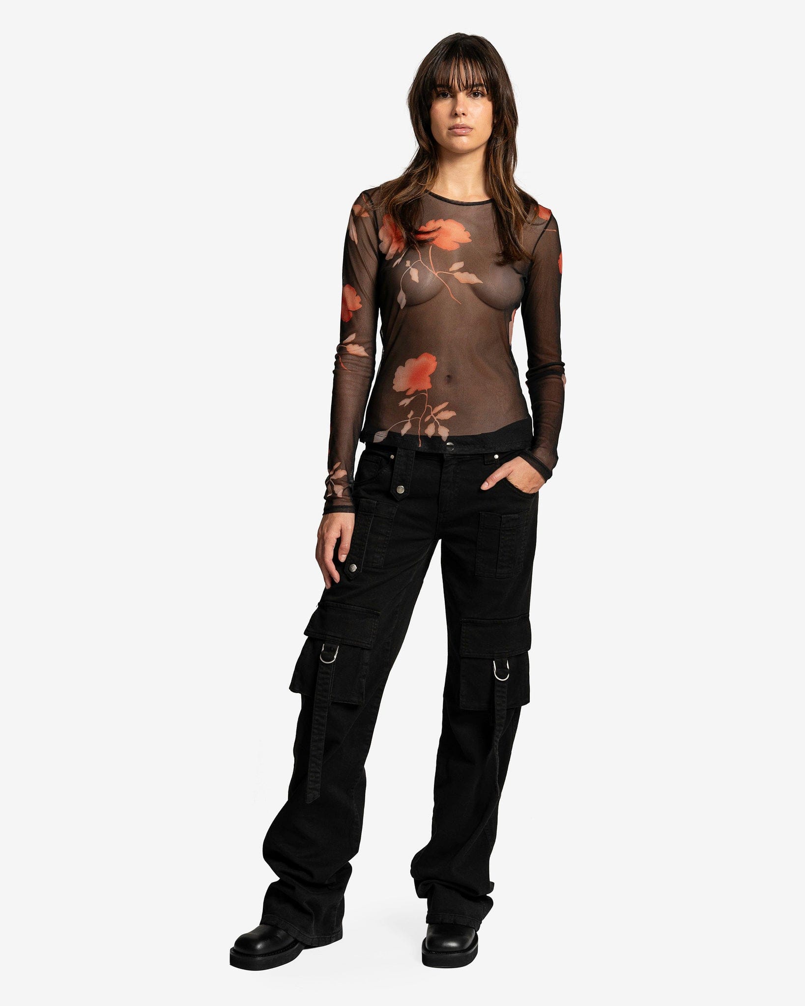 Our Legacy Women Tops Super Slim Longsleeve in Nocturnal Flower Print