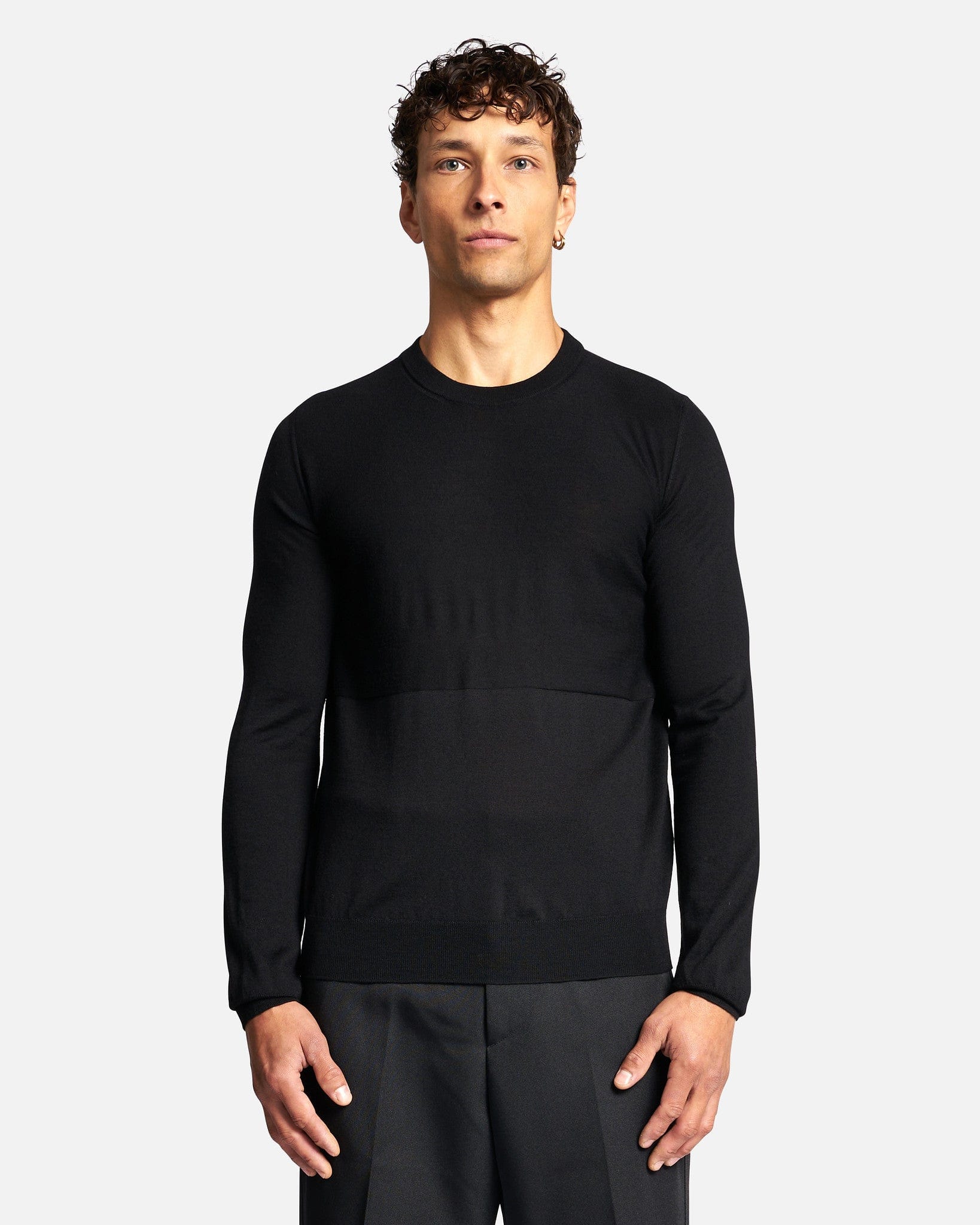Superfine Merino Wool Sweater in Black