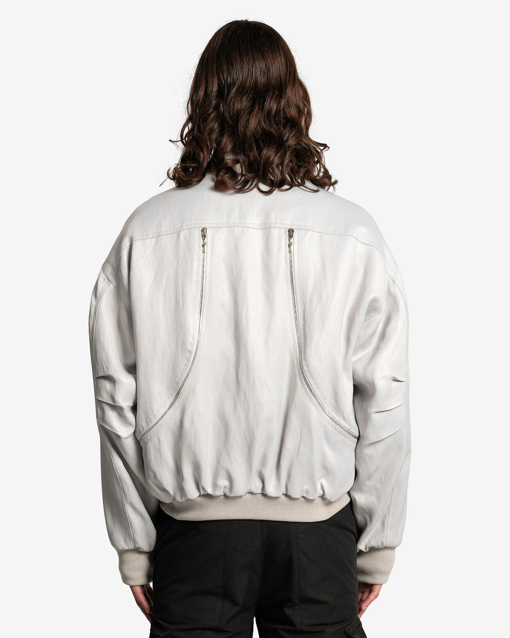 CMMAWEAR Men's Jackets SVRN Exclusive Palladium Back-Zip Bomber in Silver