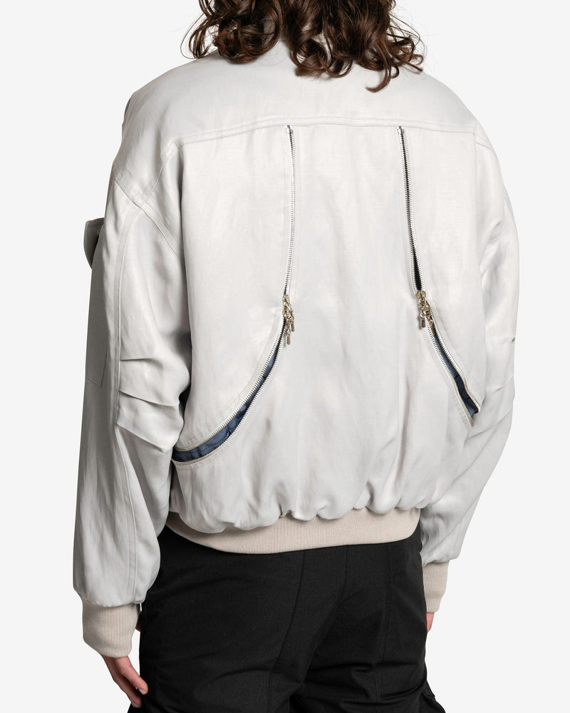 CMMAWEAR Men's Jackets SVRN Exclusive Palladium Back-Zip Bomber in Silver