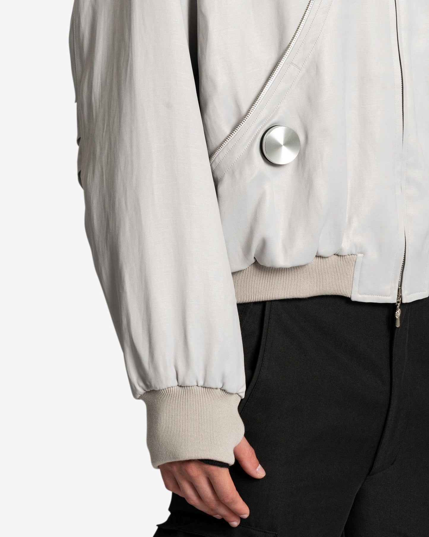 CMMAWEAR Men's Jackets SVRN Exclusive Palladium Back-Zip Bomber in Silver