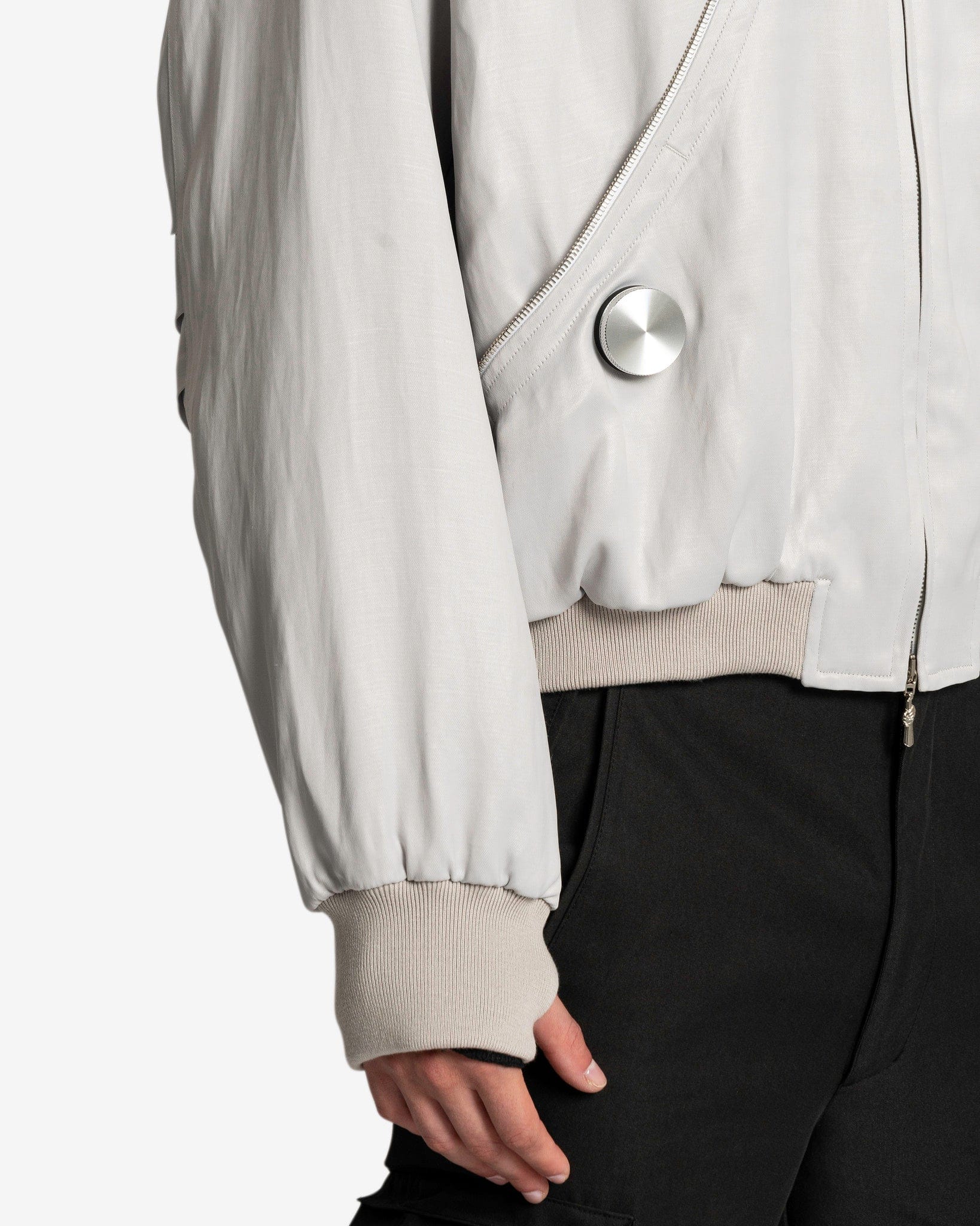 CMMAWEAR Men's Jackets SVRN Exclusive Palladium Back-Zip Bomber in Silver