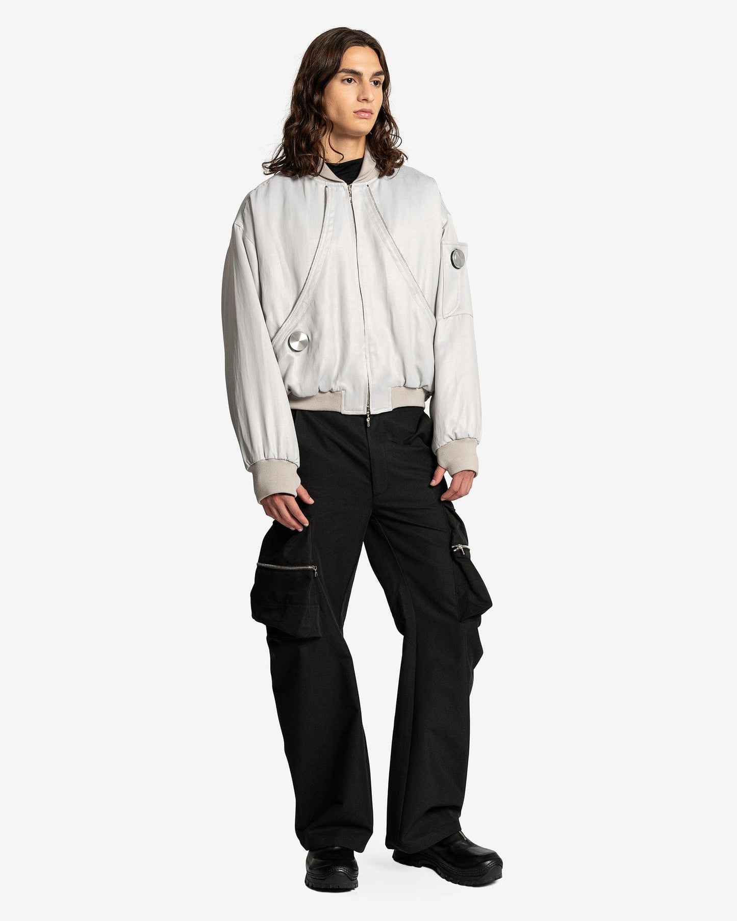 CMMAWEAR Men's Jackets SVRN Exclusive Palladium Back-Zip Bomber in Silver