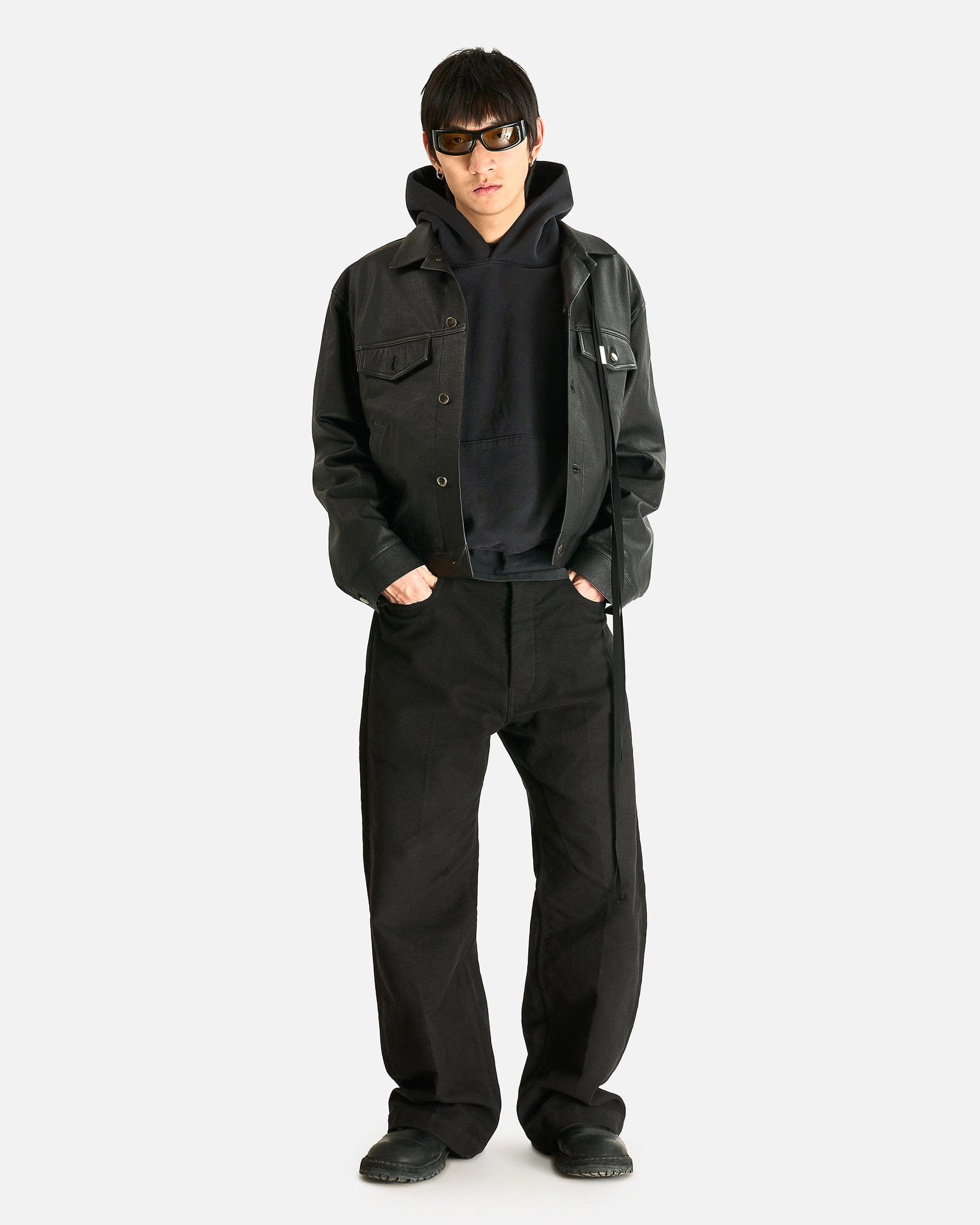 SVRN Men's Sweatshirts SVRN Logo Fleece Hoodie in Off Black