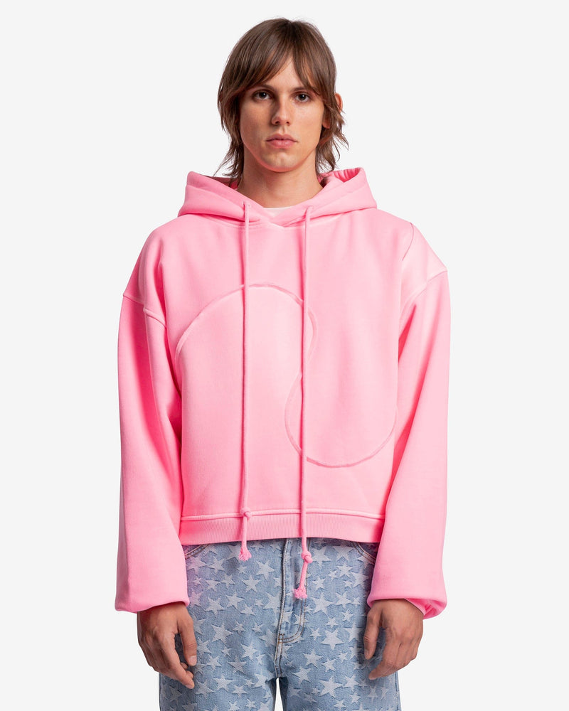Swirl Fleece Knit Hoodie in Pink