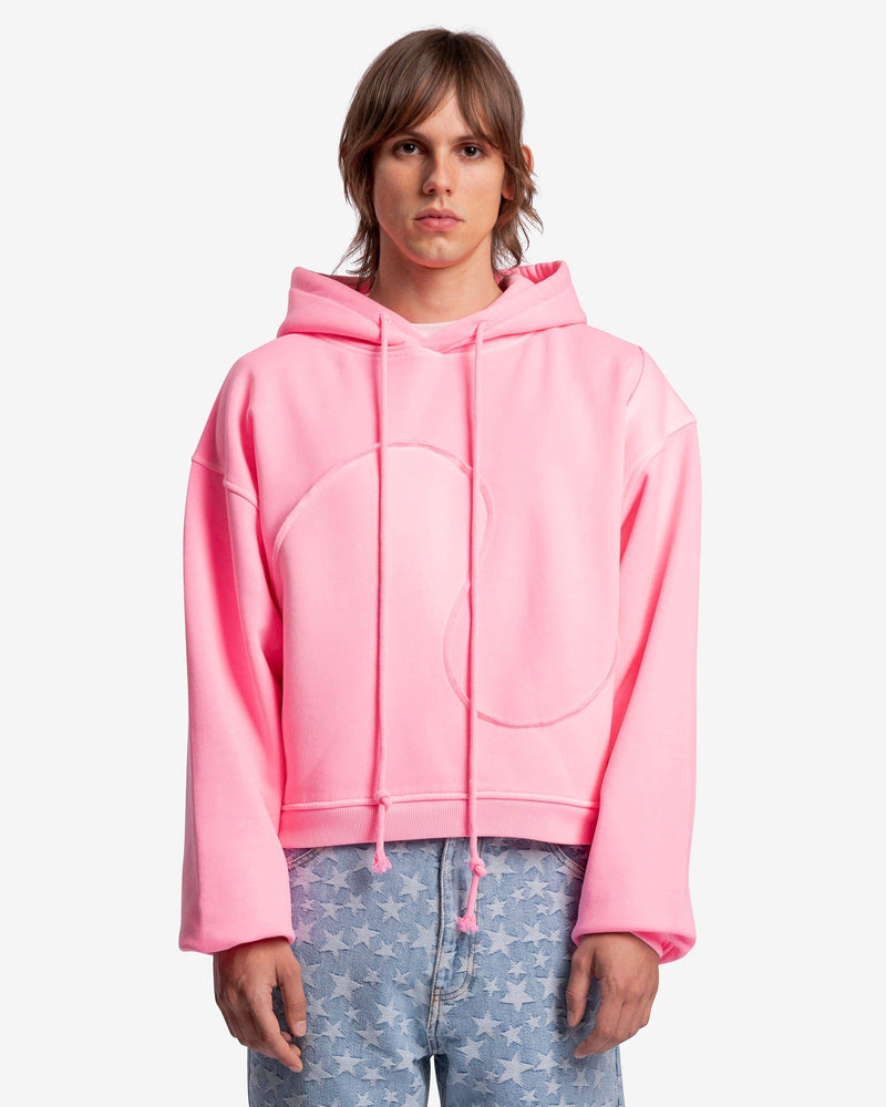 ERL Men's Sweatshirts Swirl Fleece Knit Hoodie in Pink