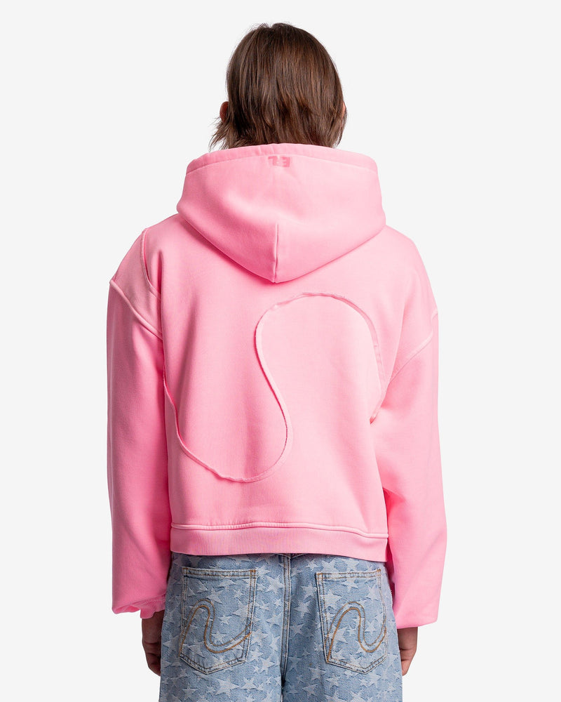ERL Men's Sweatshirts Swirl Fleece Knit Hoodie in Pink