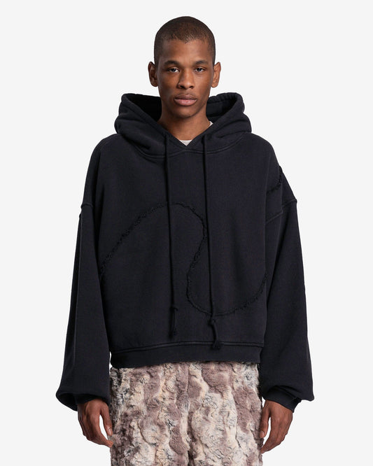 ERL Men's Sweatshirts Swirl Premium Knit Fleece Hoodie in Black