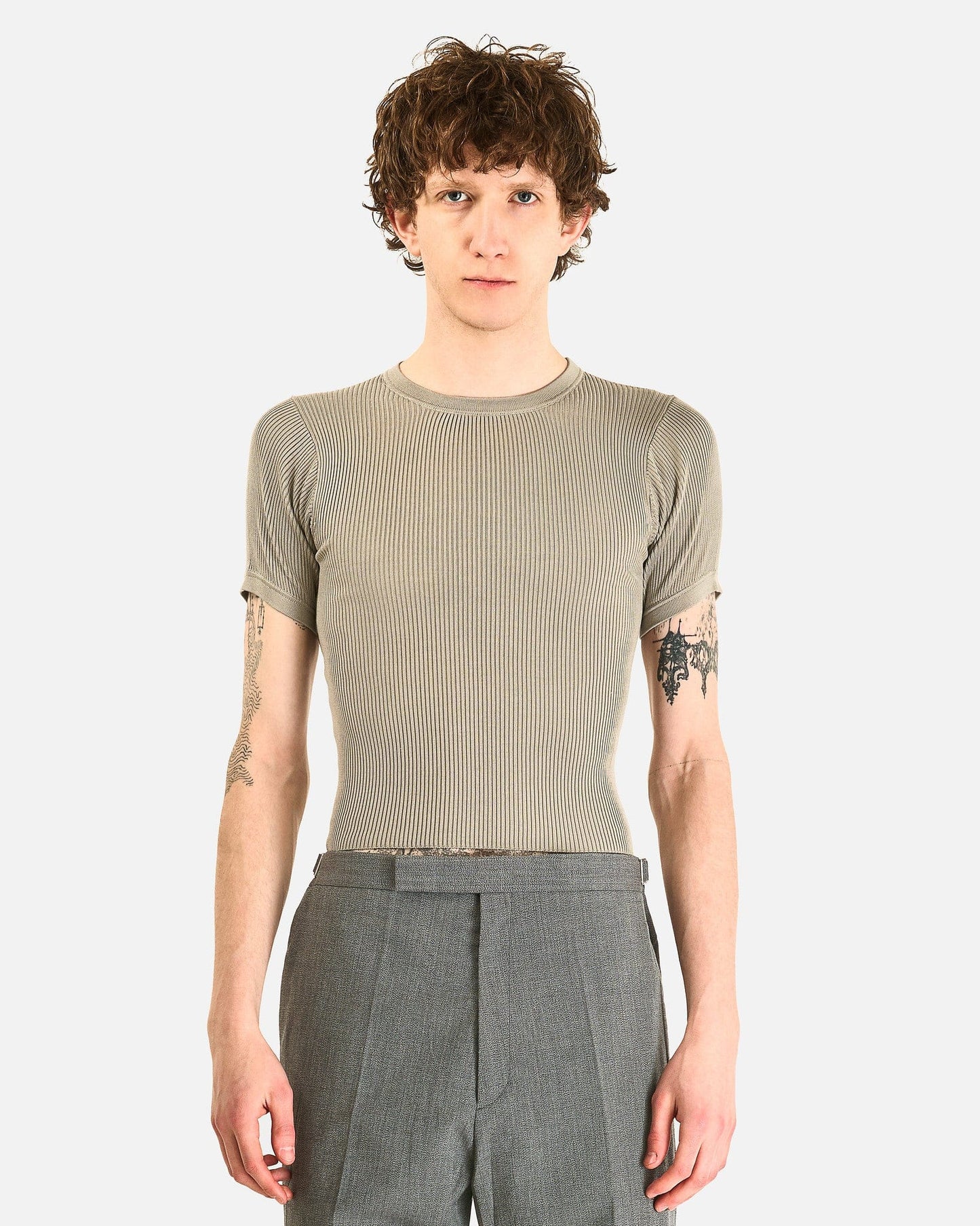 Rier Men's T-shirts T-Shirt in Fog Knit