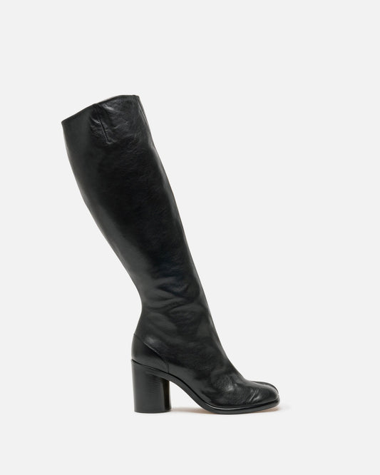 Maison Margiela Women Boots Tabi Knee-High Boots in Black