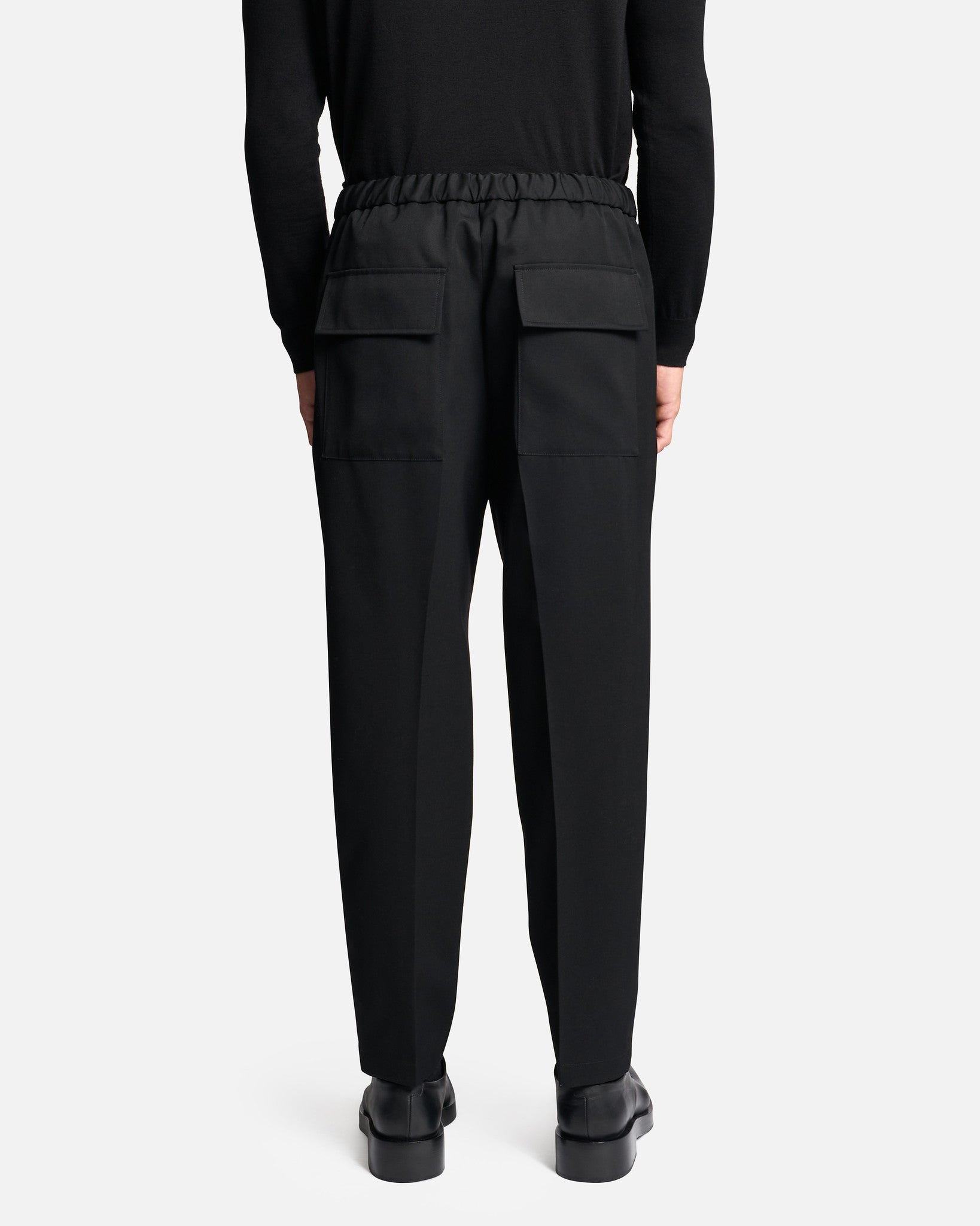 SVRN Tailored Gabardine Trouser in Black