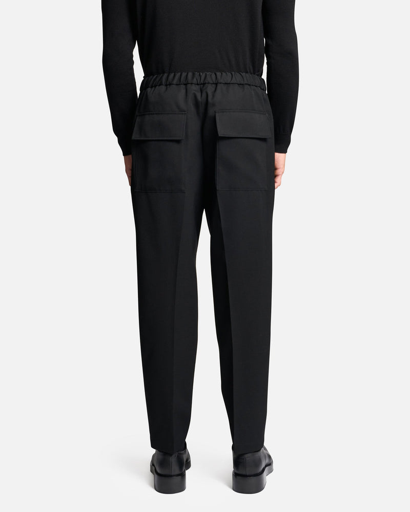 SVRN Tailored Gabardine Trouser in Black