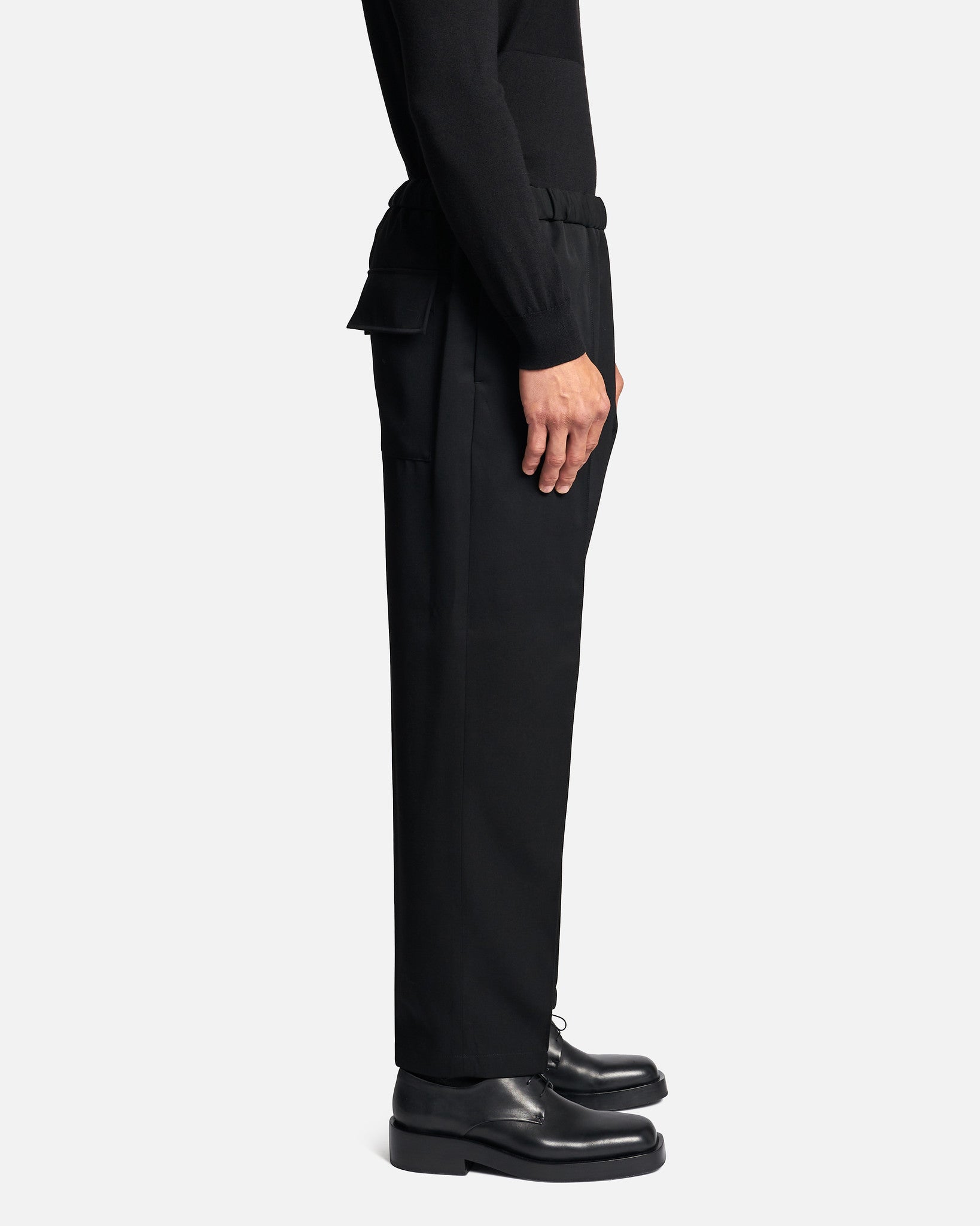 SVRN Tailored Gabardine Trouser in Black