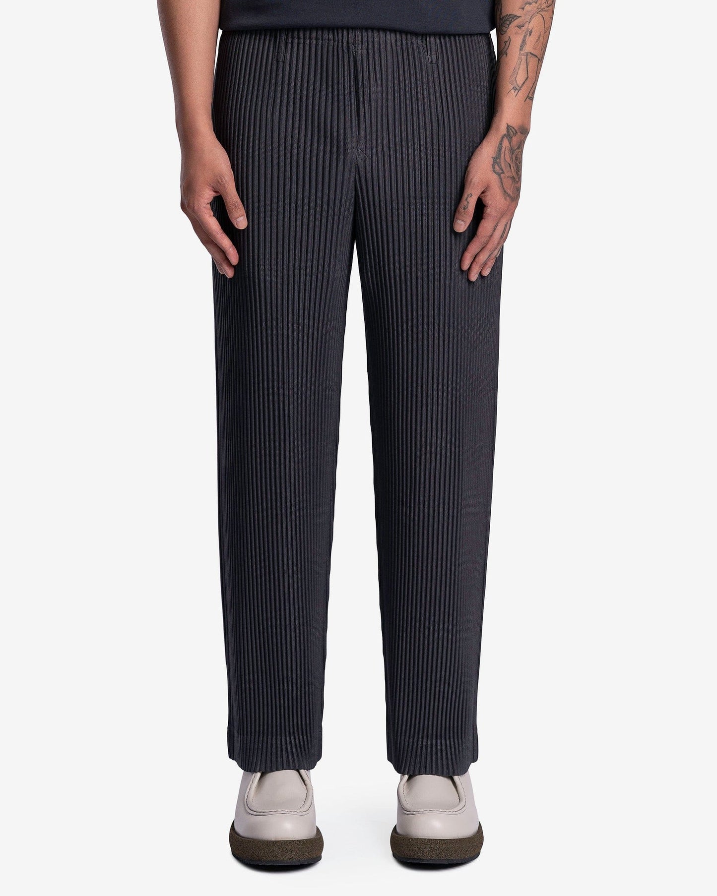 Homme Plissé Issey Miyake Men's Pants Tailored Pleats 2 Pants in Gunmetal Grey