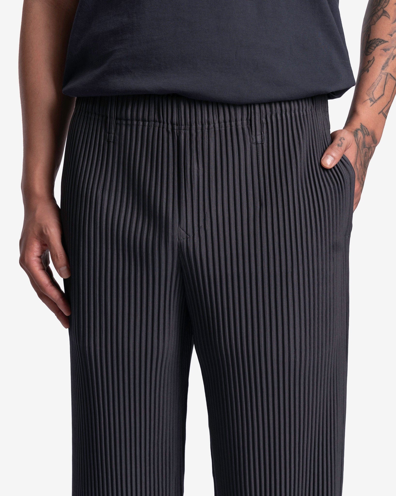 Homme Plissé Issey Miyake Men's Pants Tailored Pleats 2 Pants in Gunmetal Grey