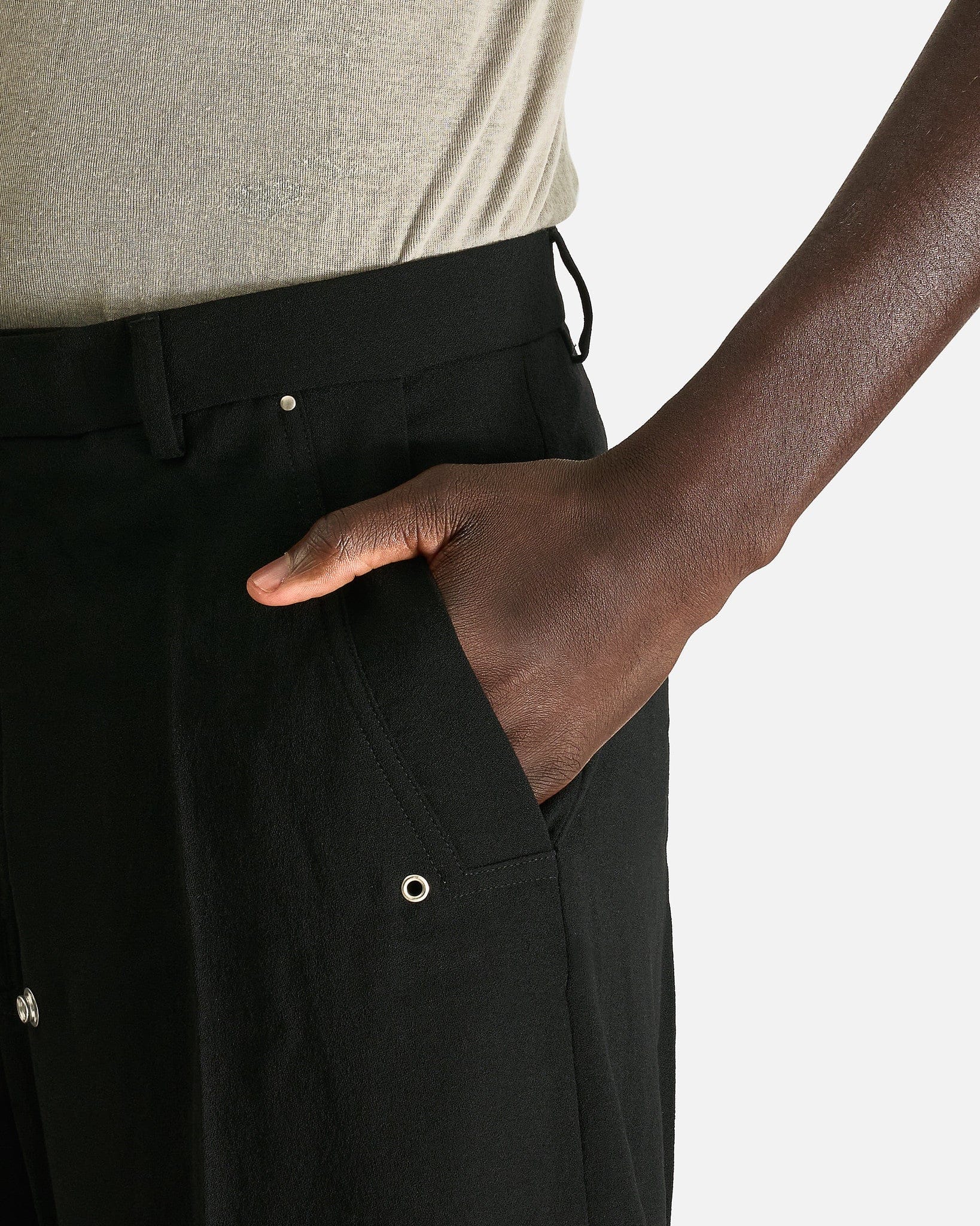 Rick Owens Men's Pants Tailored Wide Belas in Black