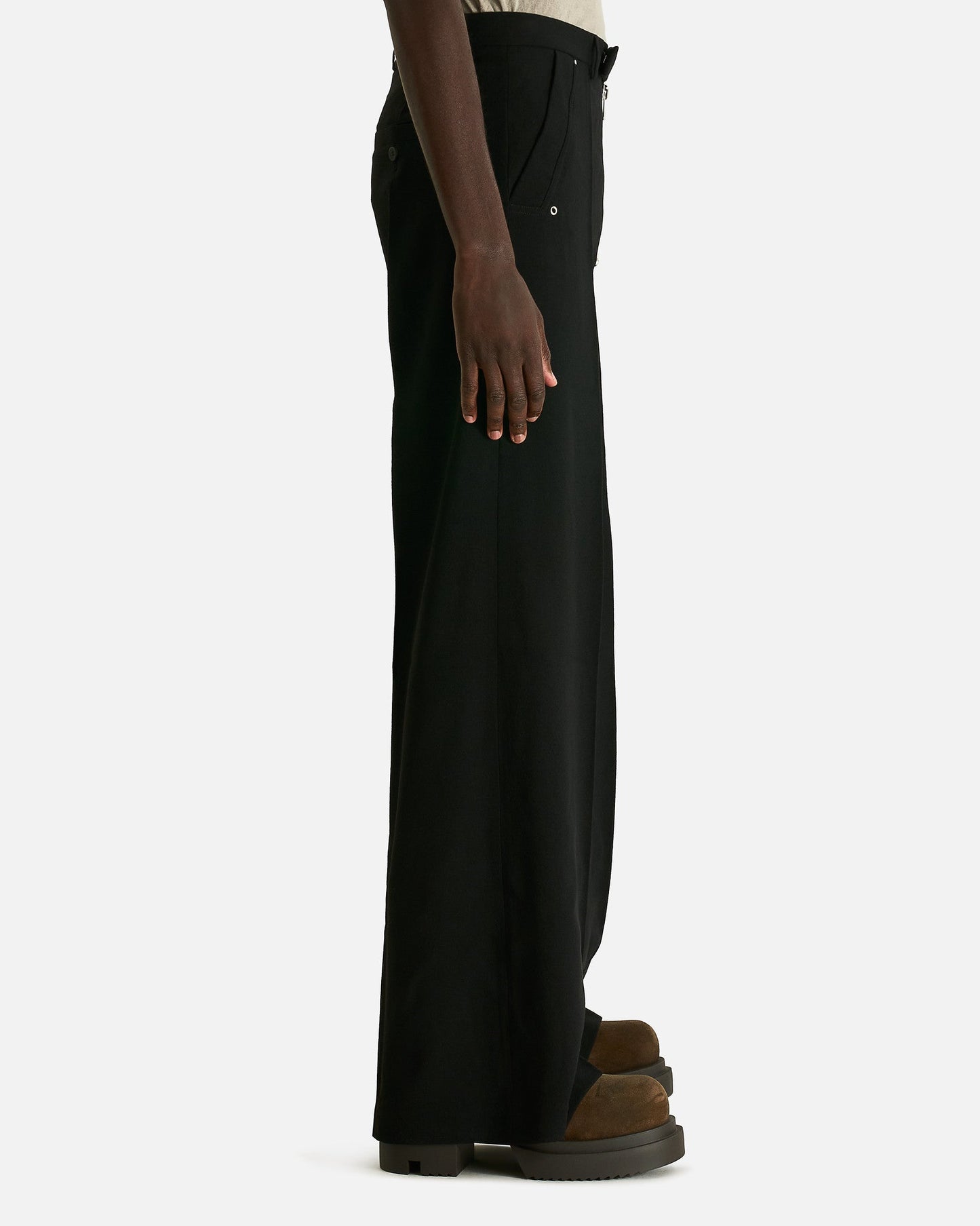 Rick Owens Men's Pants Tailored Wide Belas in Black