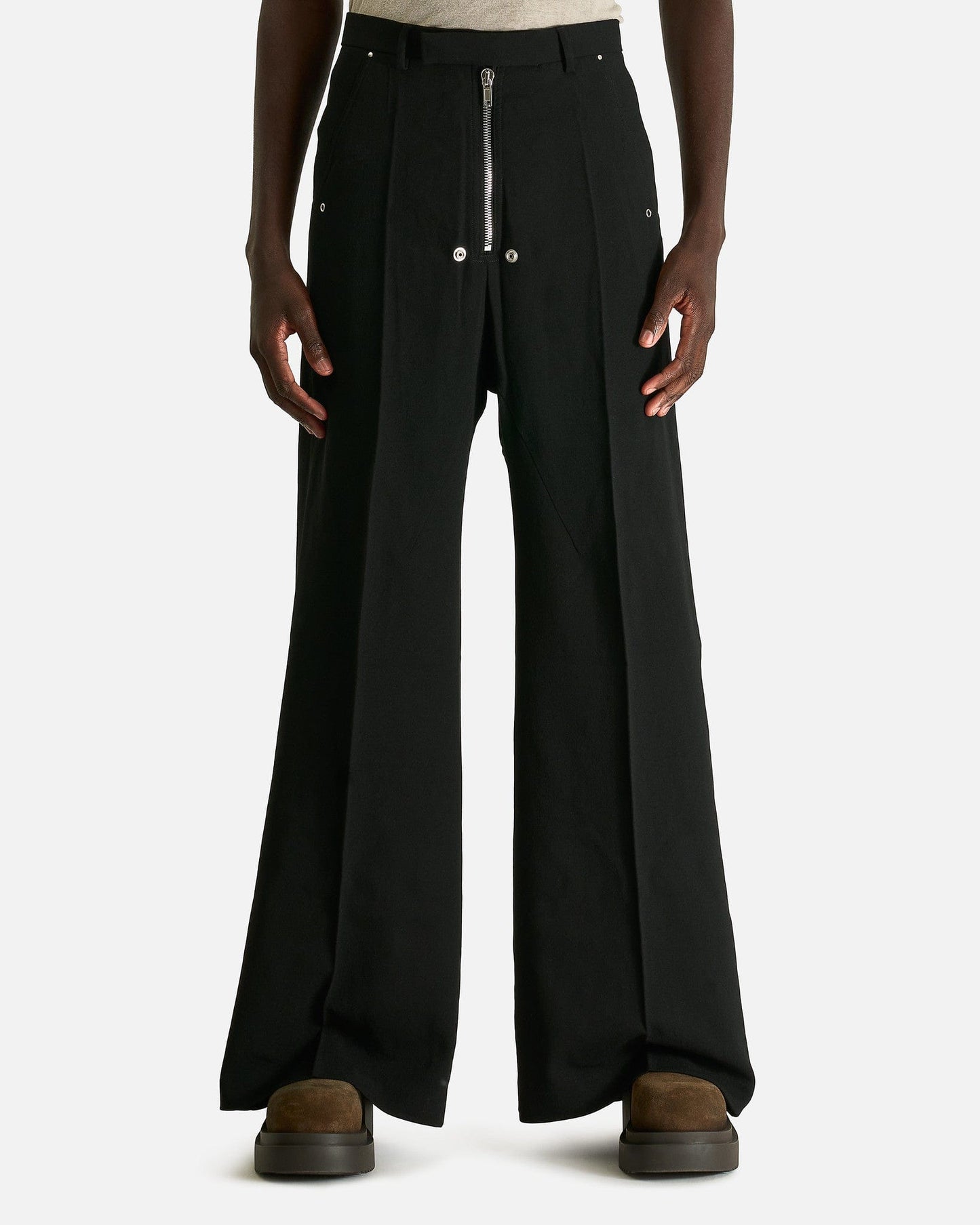 Rick Owens Men's Pants Tailored Wide Belas in Black