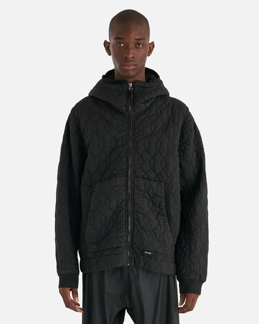 Nemen Men's Sweatshirts Taki Quilted Hoodie in Ink Black