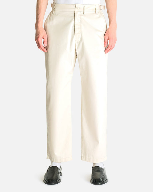 LEMAIRE Men's Pants Tapered Workwear Pants in Rice Powder