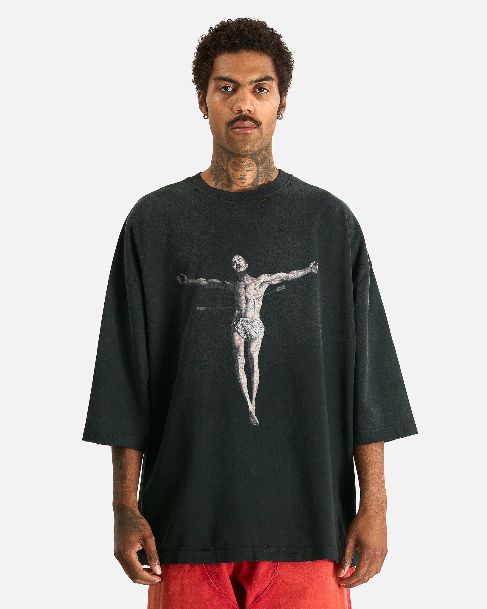 Willy Chavarria Men's T-Shirts Tarantula Buffalo Tee in Black