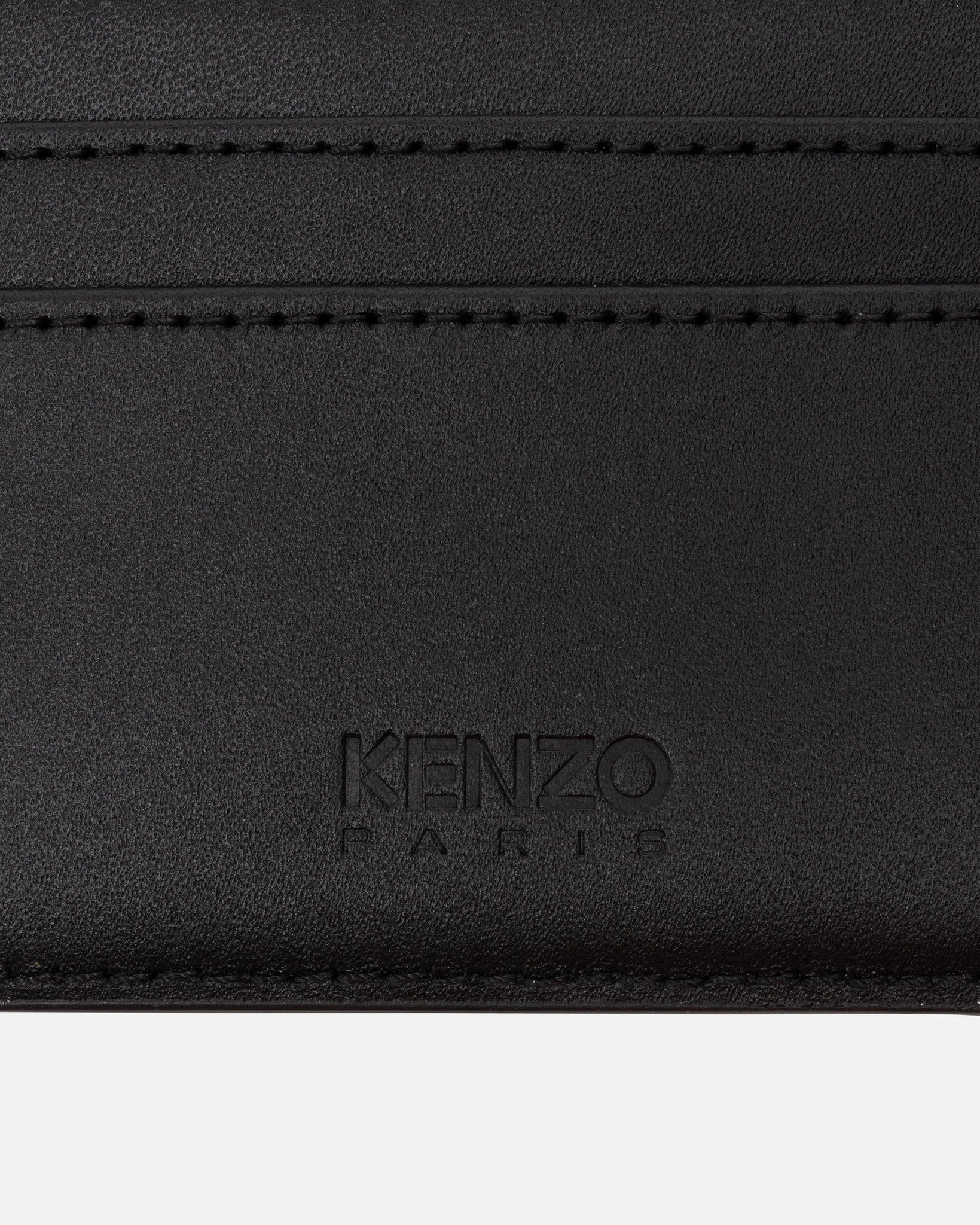 KENZO Leather Goods Target Card Holder in Black