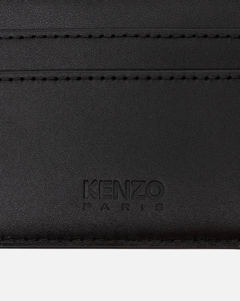 KENZO Leather Goods Target Card Holder in Black