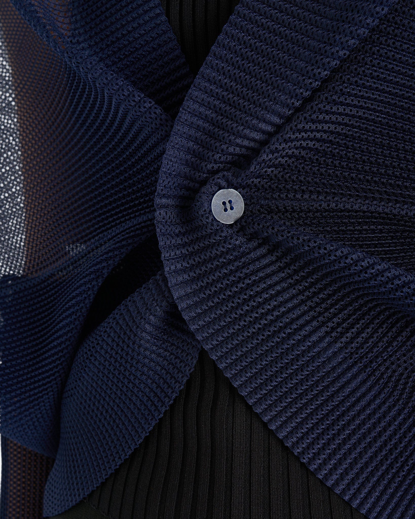 Pleats Please Issey Miyake Women Sweaters O/S Tatami August Cardigan in Dark Navy