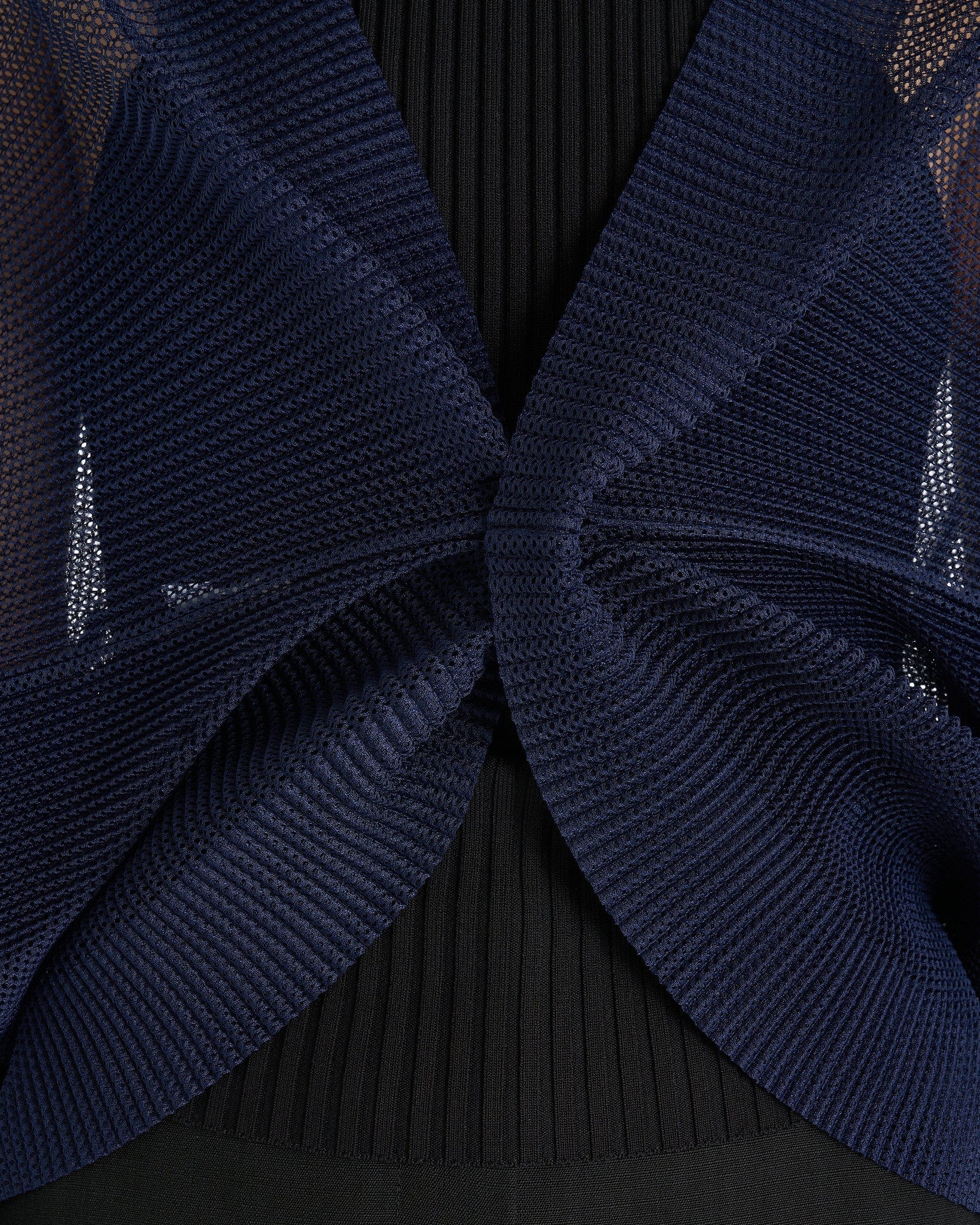 Pleats Please Issey Miyake Women Sweaters O/S Tatami August Cardigan in Dark Navy