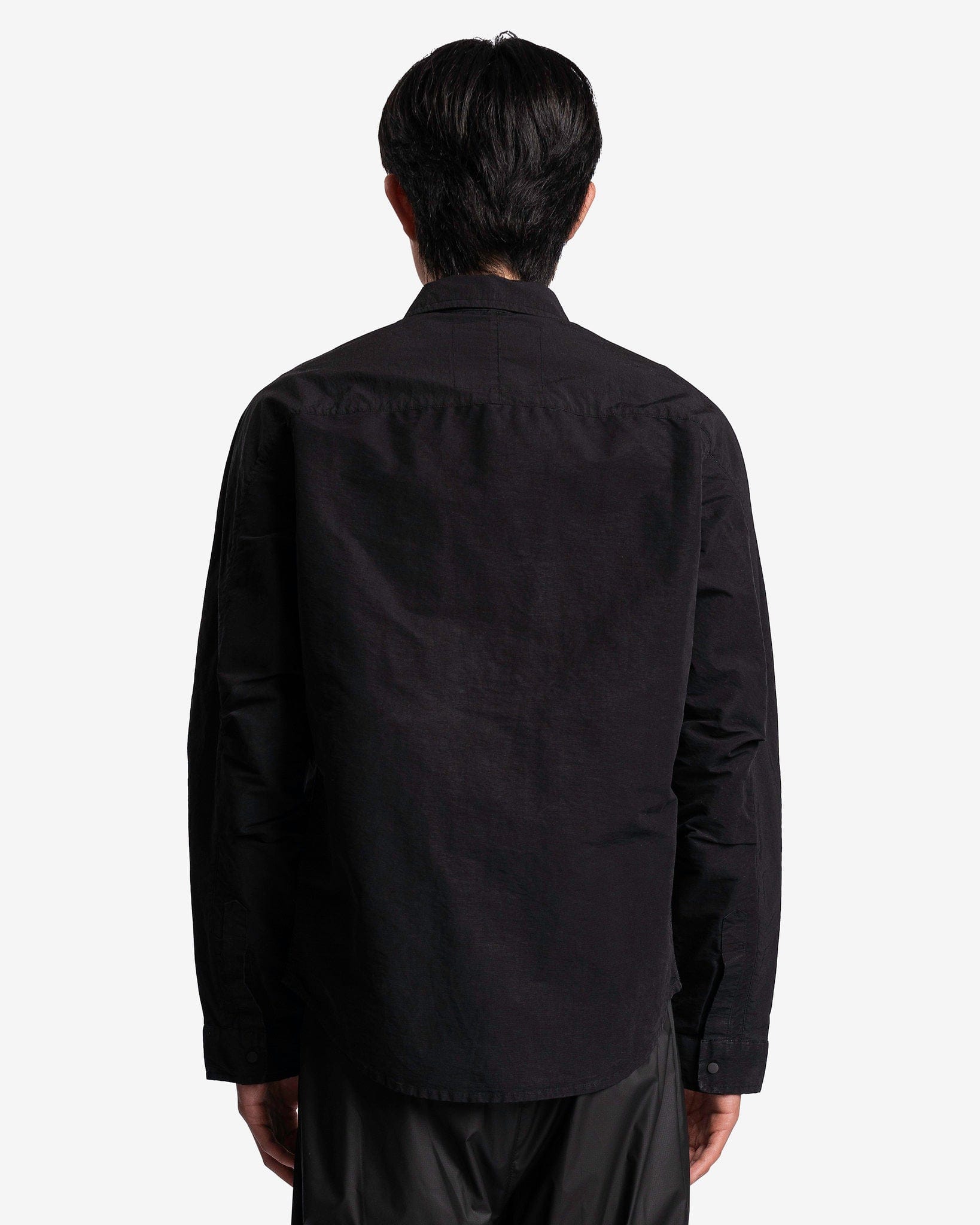 Nemen Men's Shirts Tats Zipped Parachute Overshirt in Ink Black